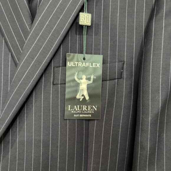 Lauren by Ralph Lauren Dark Blue pinstripe suit New With Tags! 44 Reg. REDUCED - Picture 2 of 3